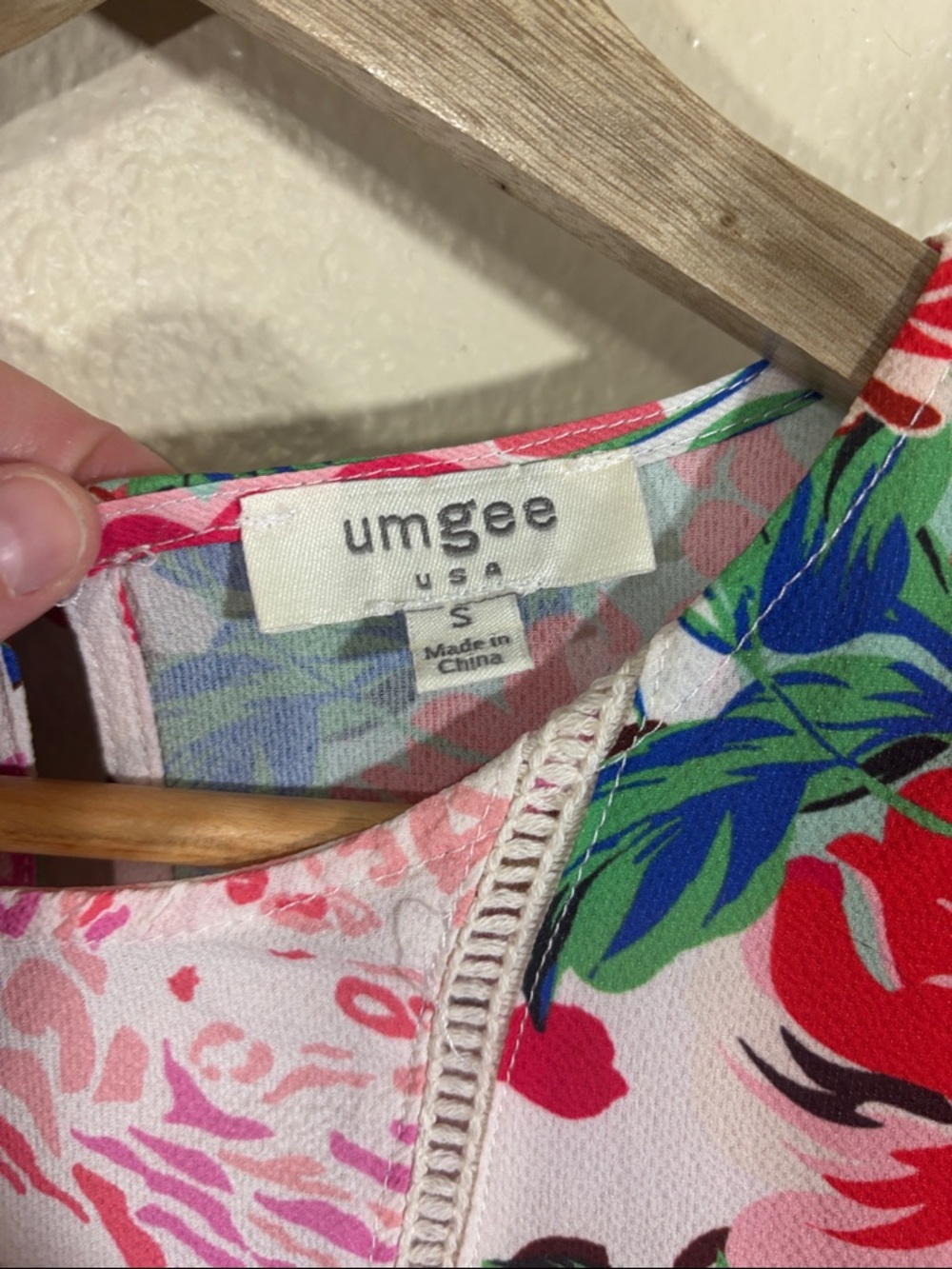 Umgee Boho Oversized Pink Floral & Tropical Leopard Print Top Size S - Picture 3 of 6